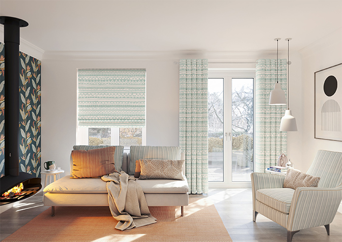 Bohemian, Crystal Blue - Roman Blind - Image 8